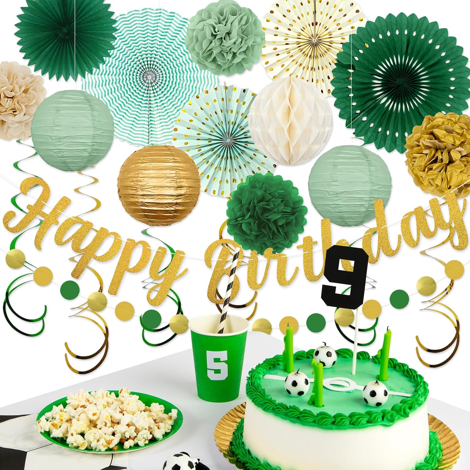 Sage Green Birthday Party Decorations 21pcs Set