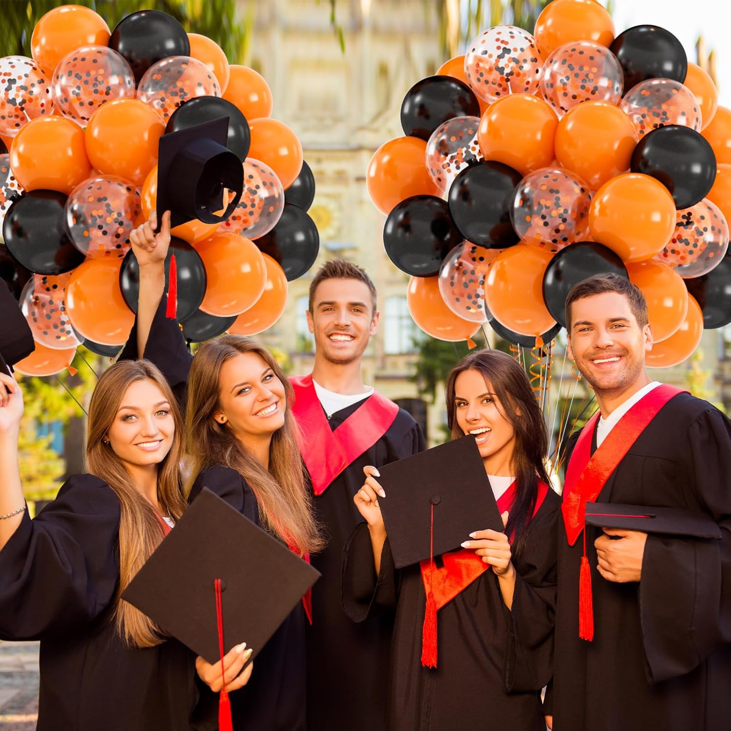 60pcs Black Orange Balloons Halloween Party Decorations