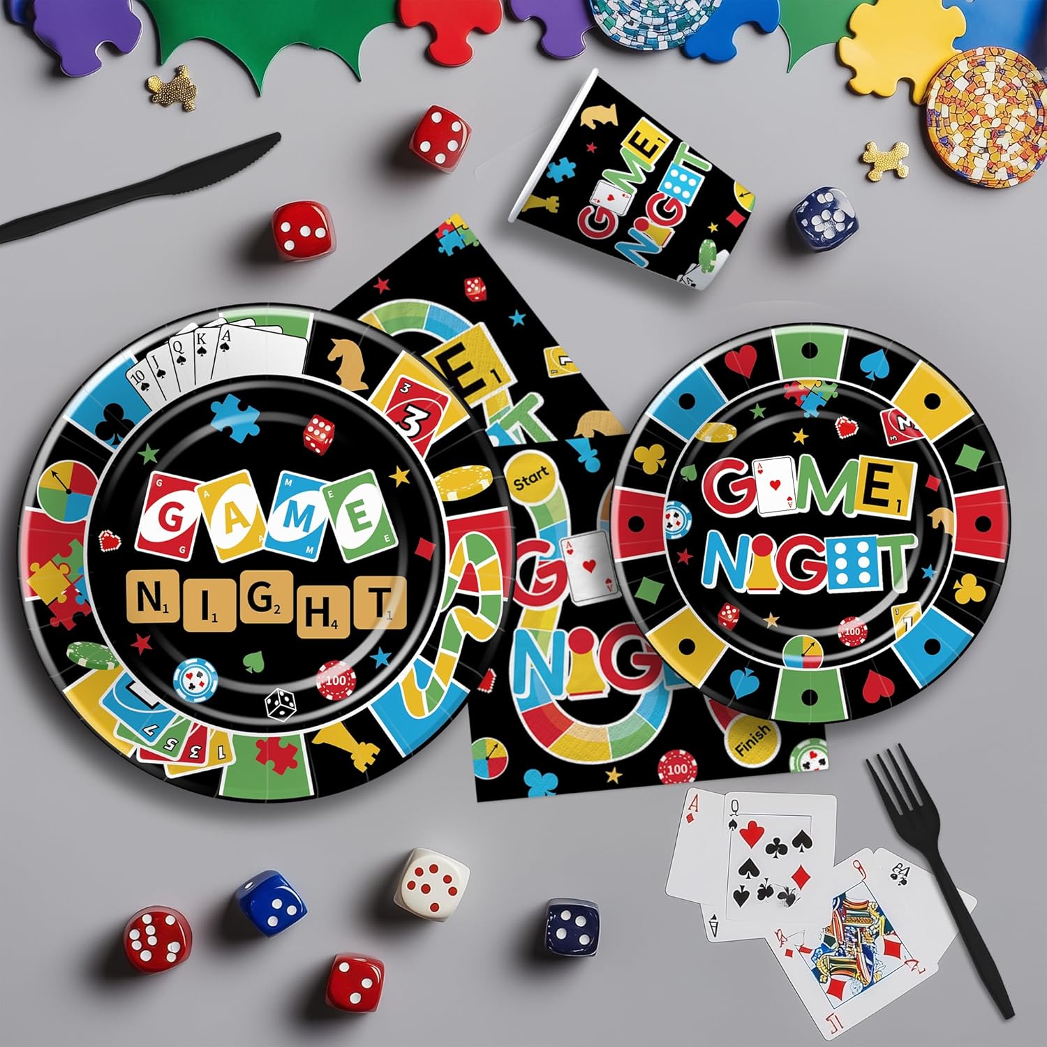 Family Game Night Party Decorations Set of 24