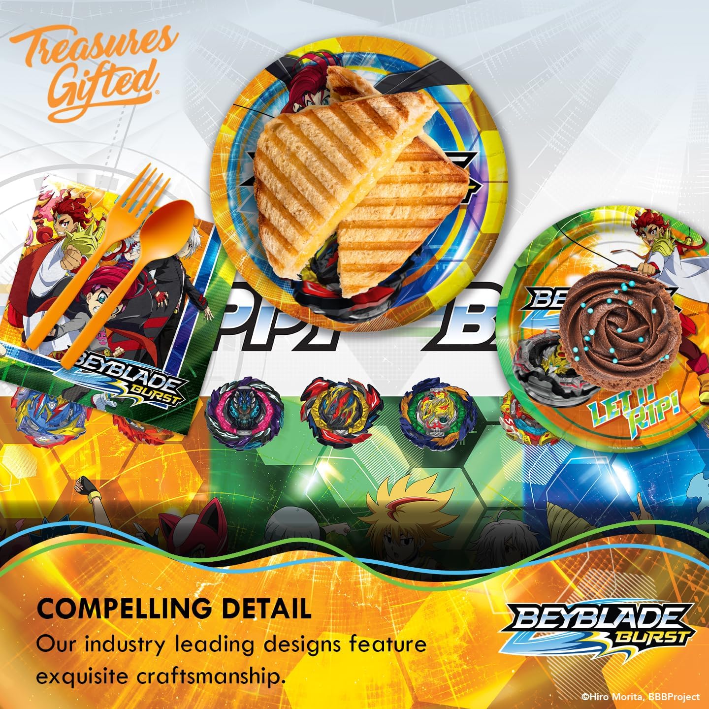 Treasures Gifted Beyblade Burst Tablecloth 54x108 Birthday Party Decor