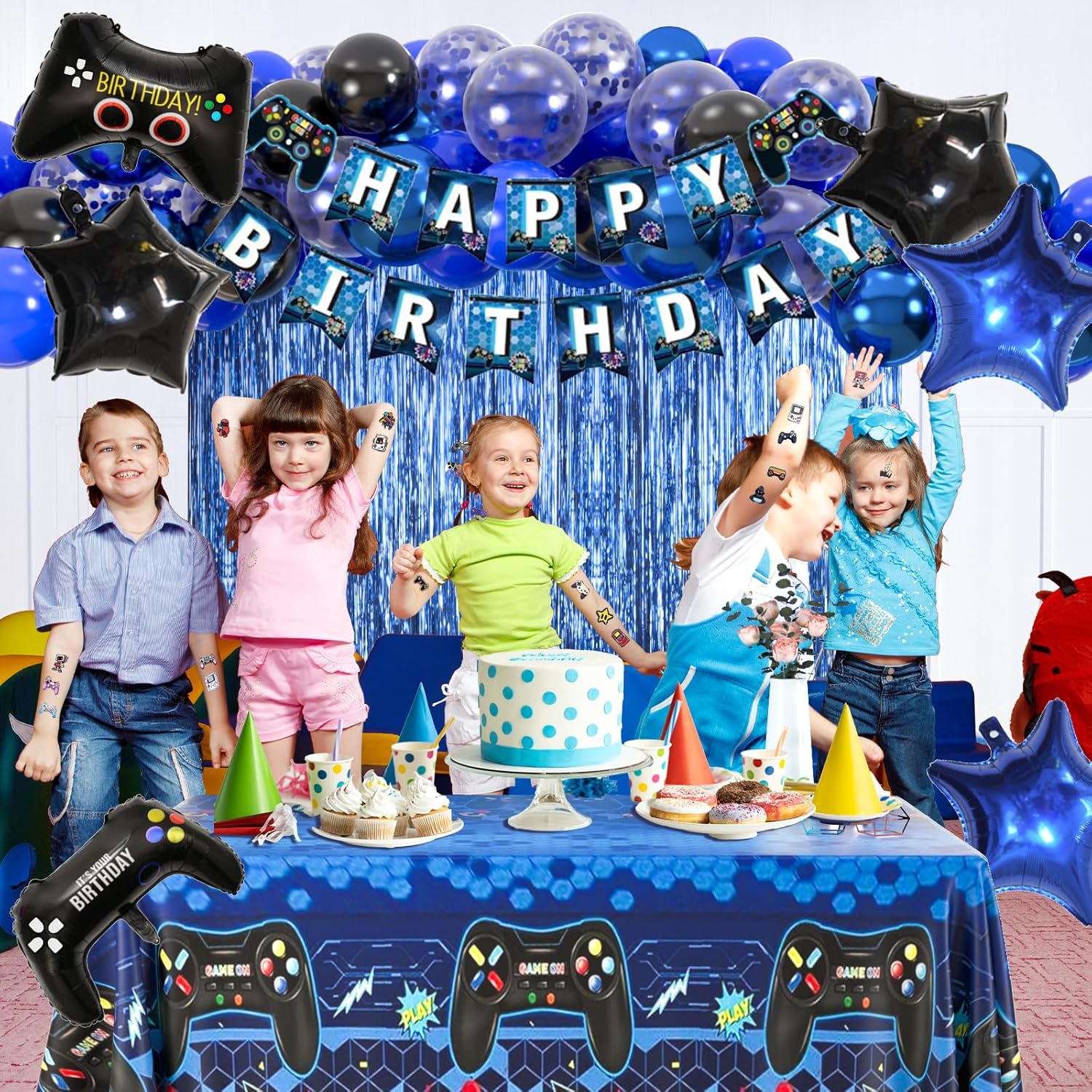 184pcs Video Game Party Decorations Kit for Boys