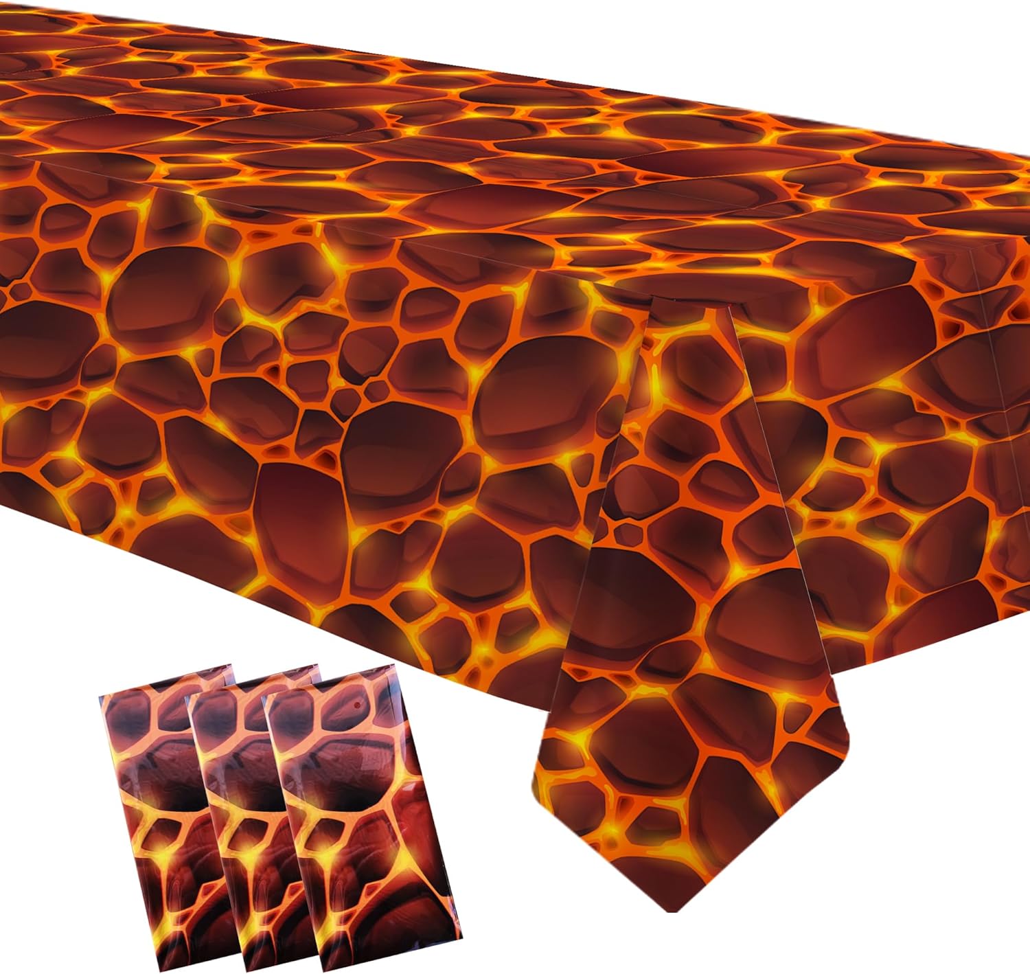 Volcano Party Tablecloth Set 3 Pack 54x108 Inches