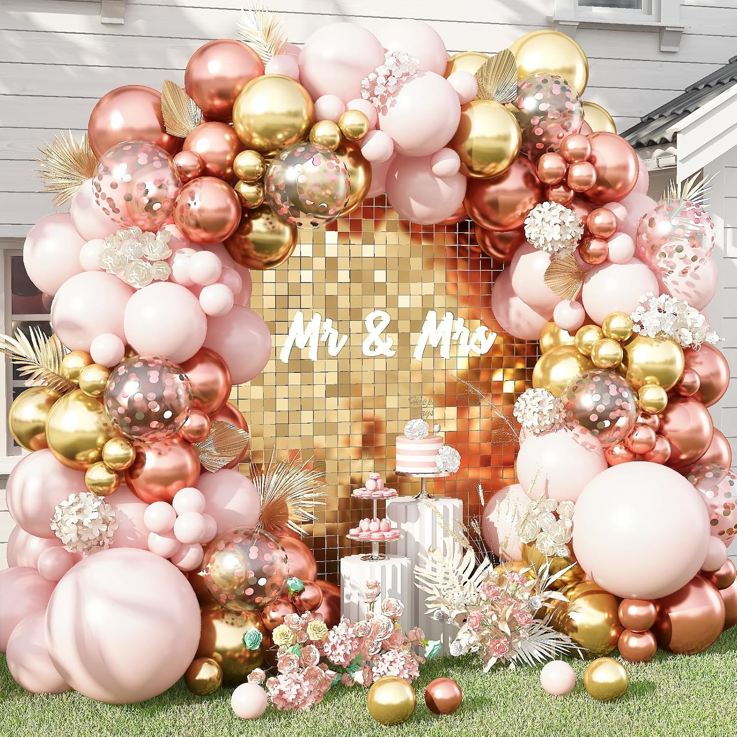 Blush Rose Gold Balloon Garland Kit for Parties and Celebrations