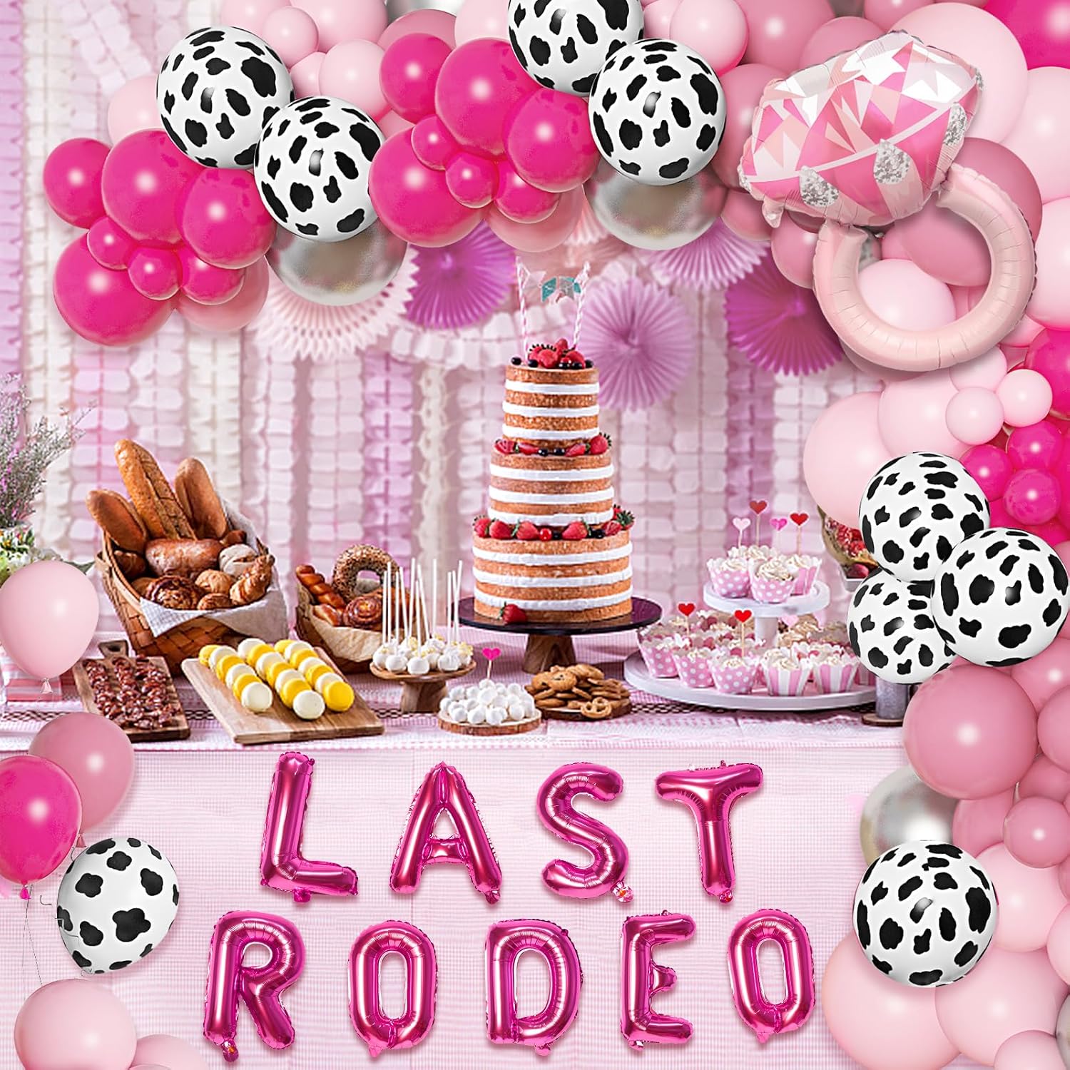 Cowgirl Pink Balloons Arch Garland Kit - 131Pcs Party Decorations