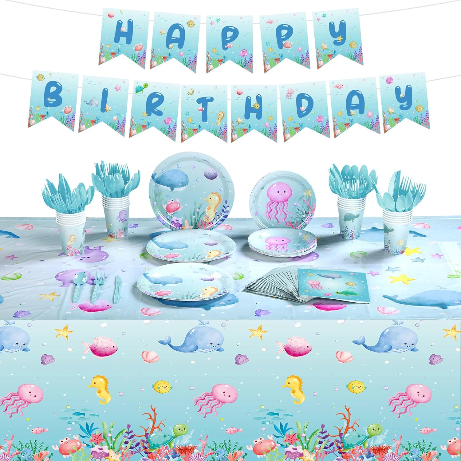 Capoda Ocean Theme Birthday Party Decorations Set for 24