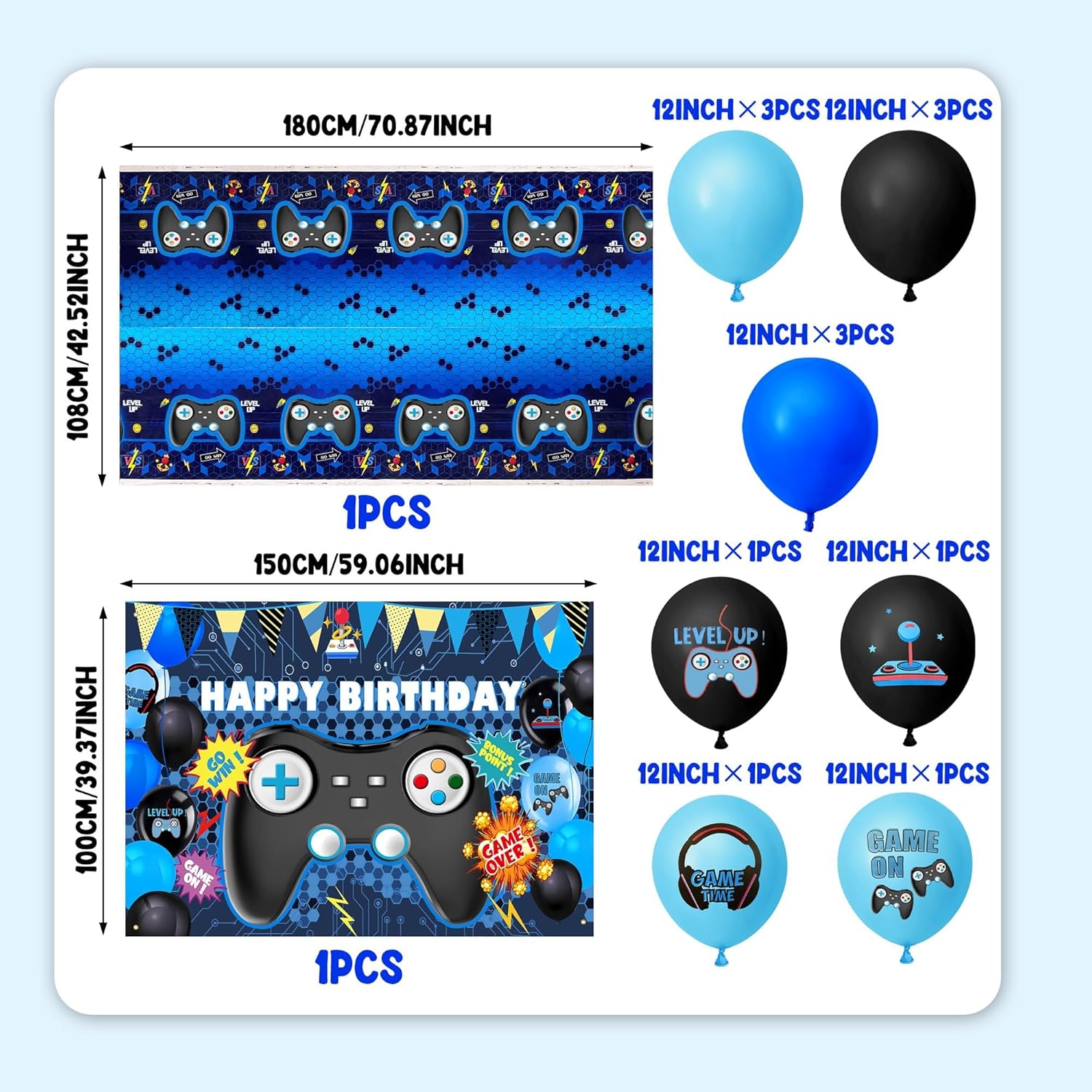 15 Piece Video Game Party Decoration Set