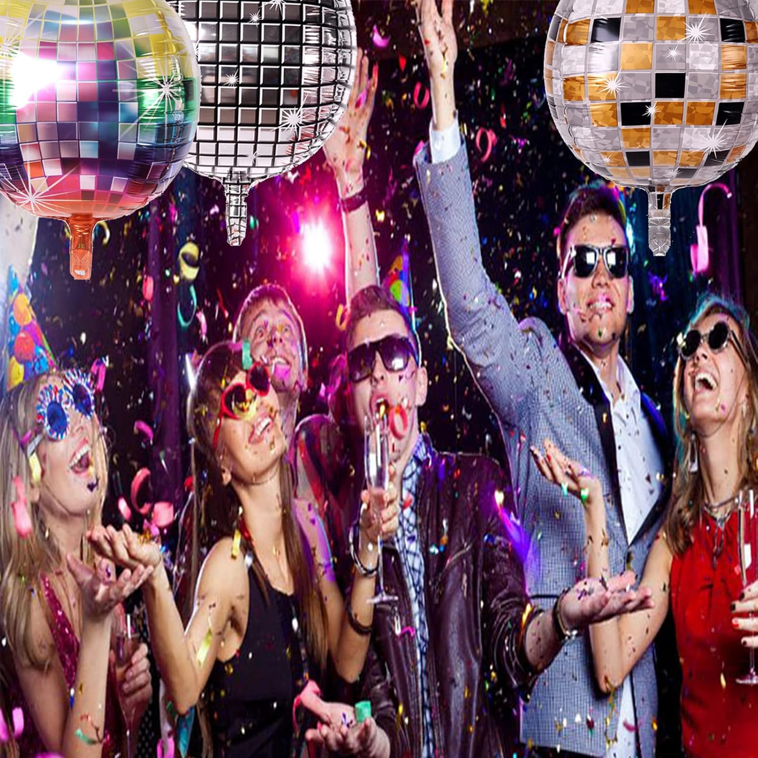 10 PCS Rainbow Foil Balloons 22 Inch Retro Party Decor