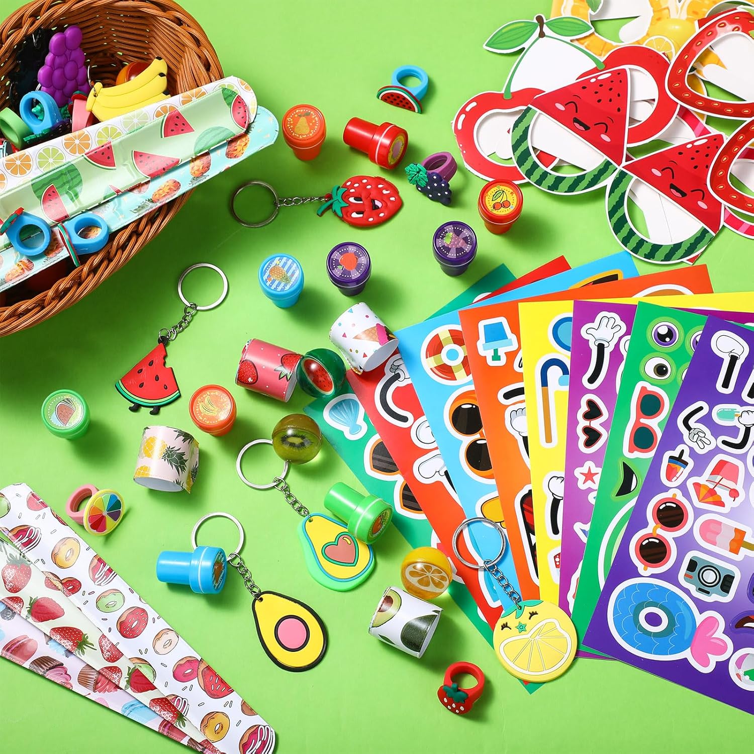 Blosssound 96 Pcs Summer Fruit Party Favors Set