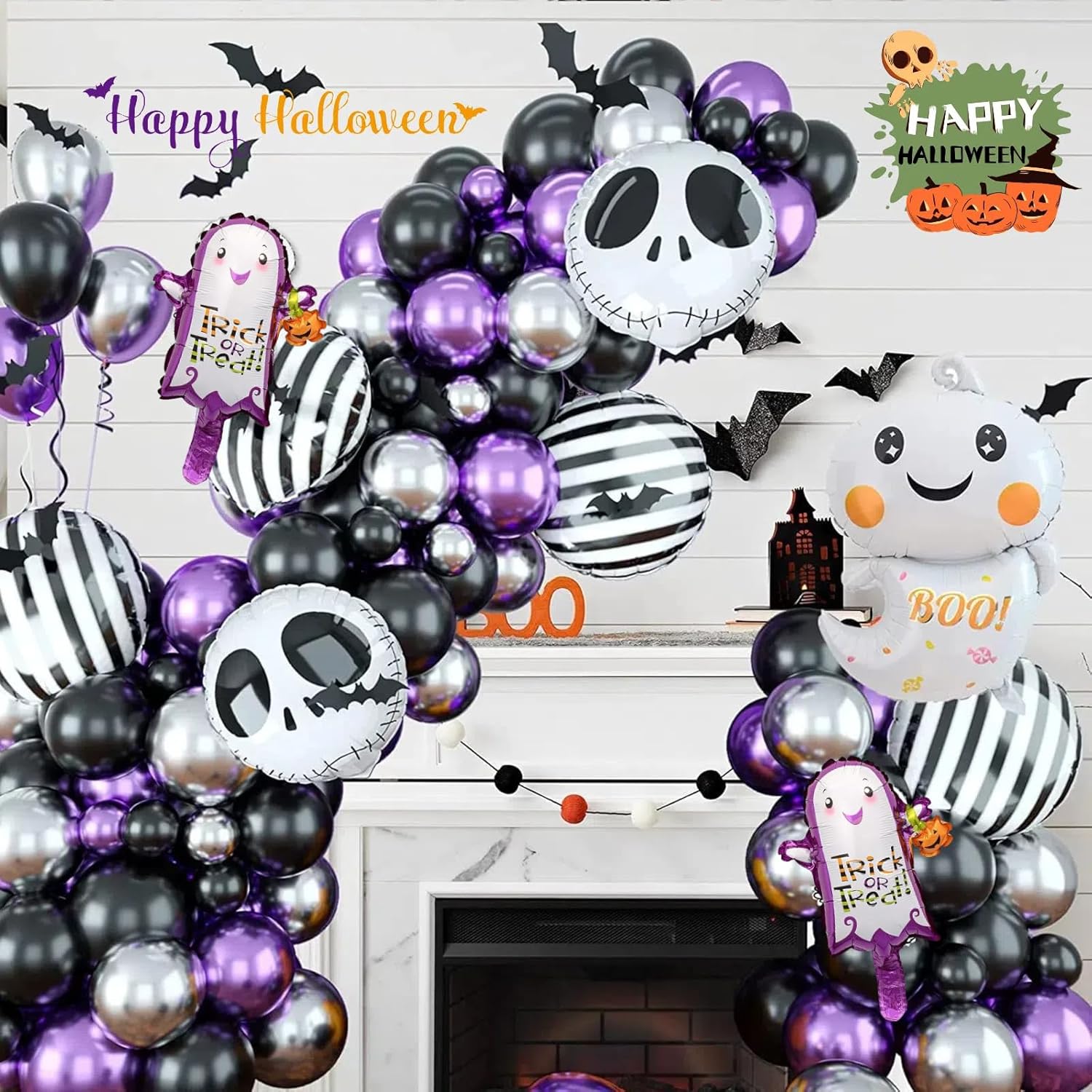 HIPIHOM 85 Pcs Halloween Balloon Garland Kit