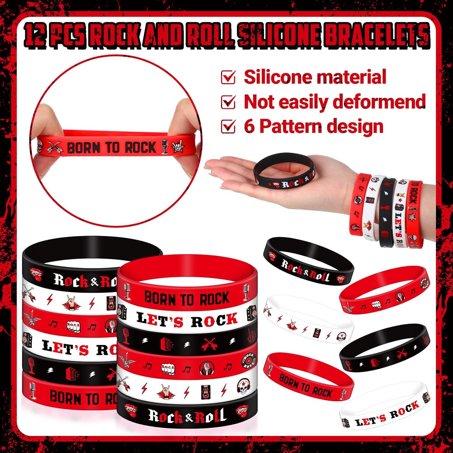 Blosssound 122 Pcs Rock and Roll Party Favors Set