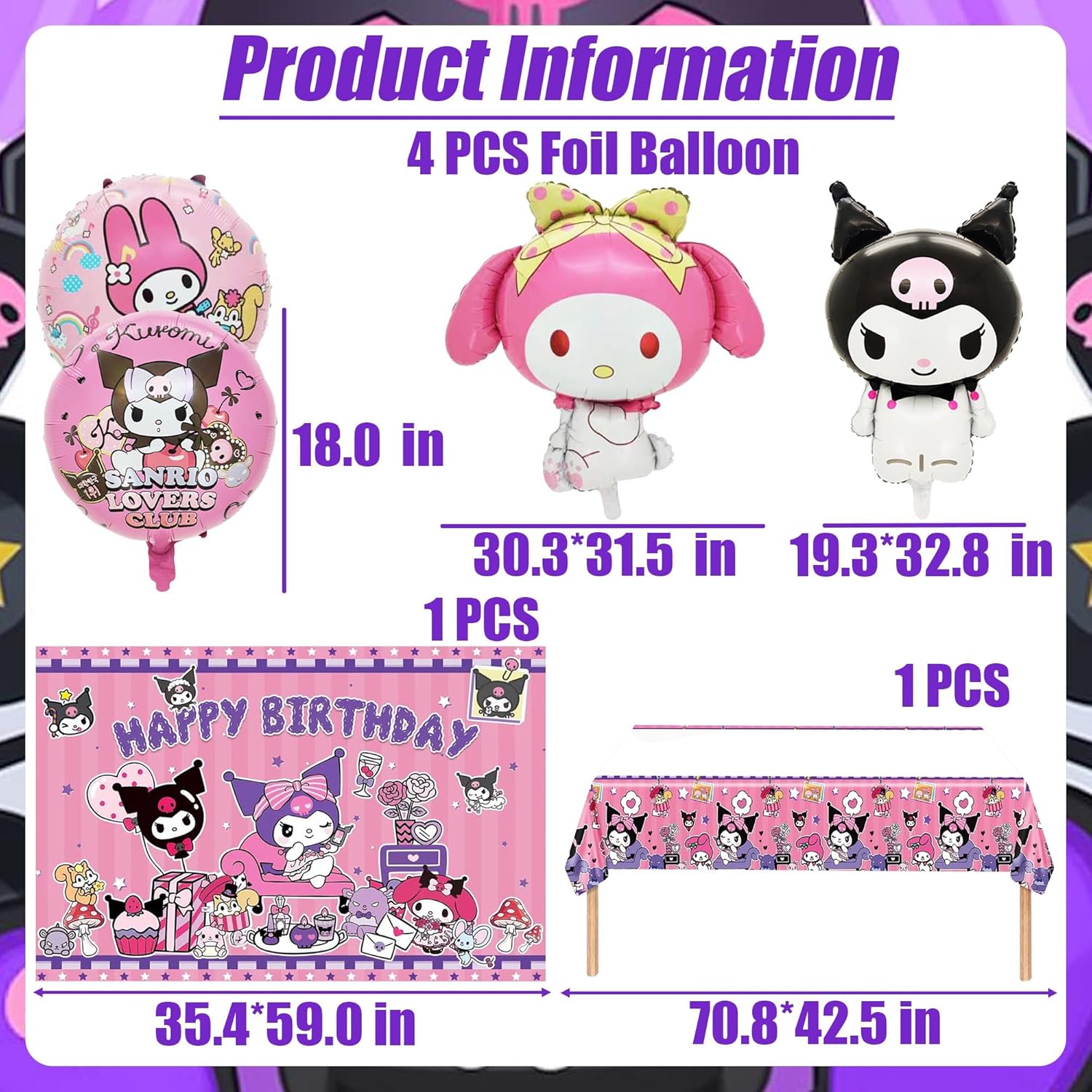 Signreen Kawaii Birthday Party Decor Kit