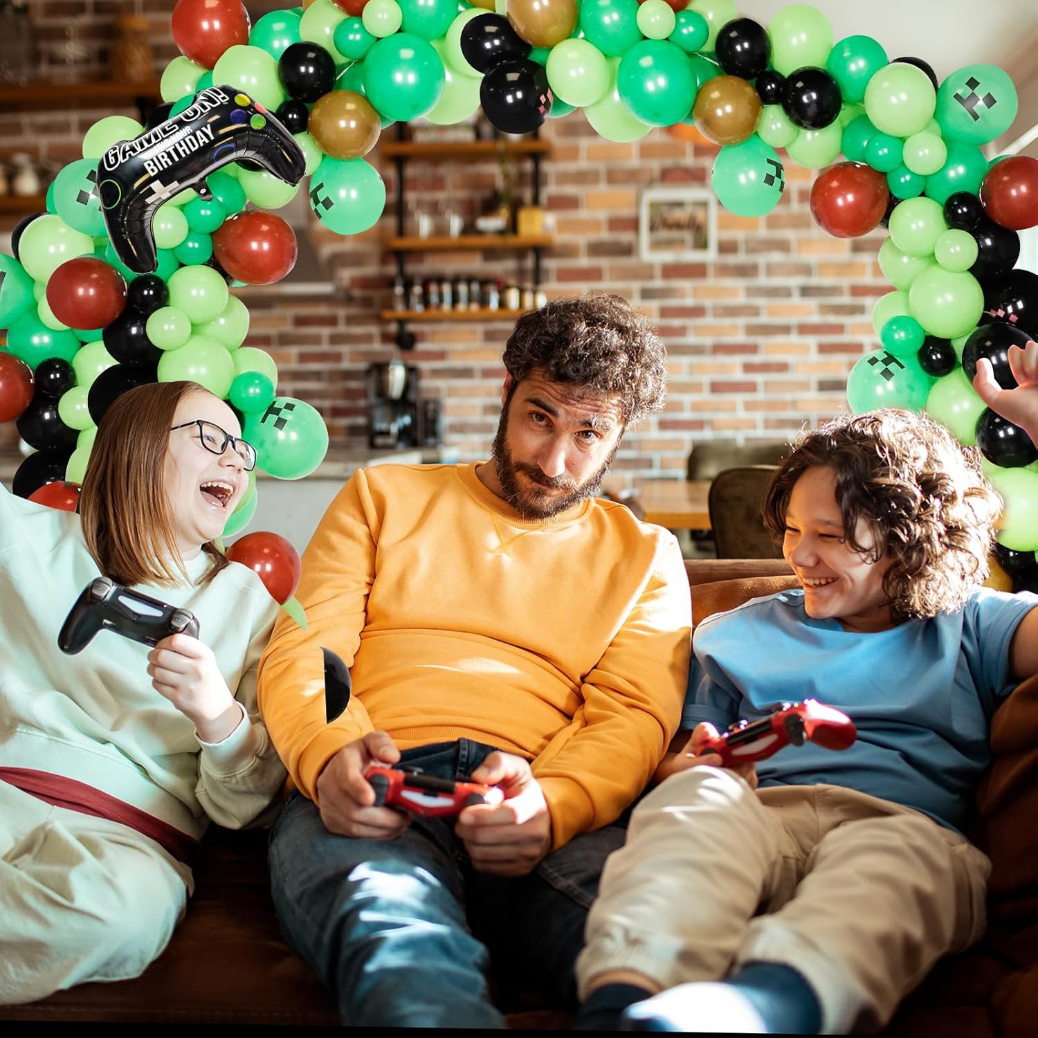 Video Game Balloon Arch Kit with Happy Birthday Banner