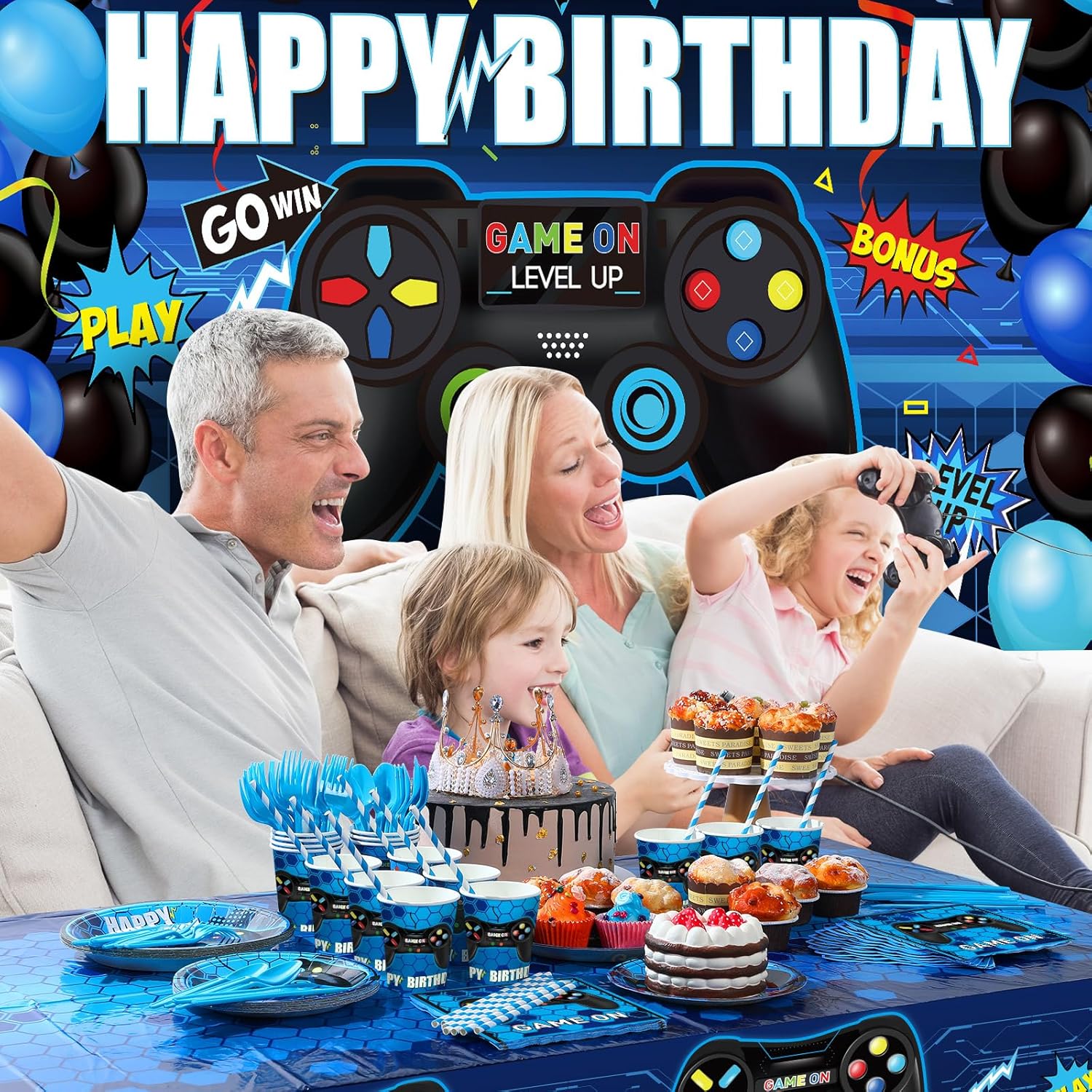 Tatuo 152 Piece Video Game Party Decor Set