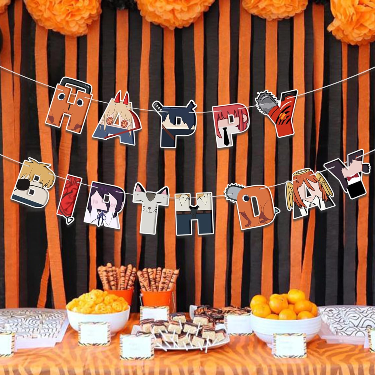 HOMEZZO Anime Birthday Party Banner Set