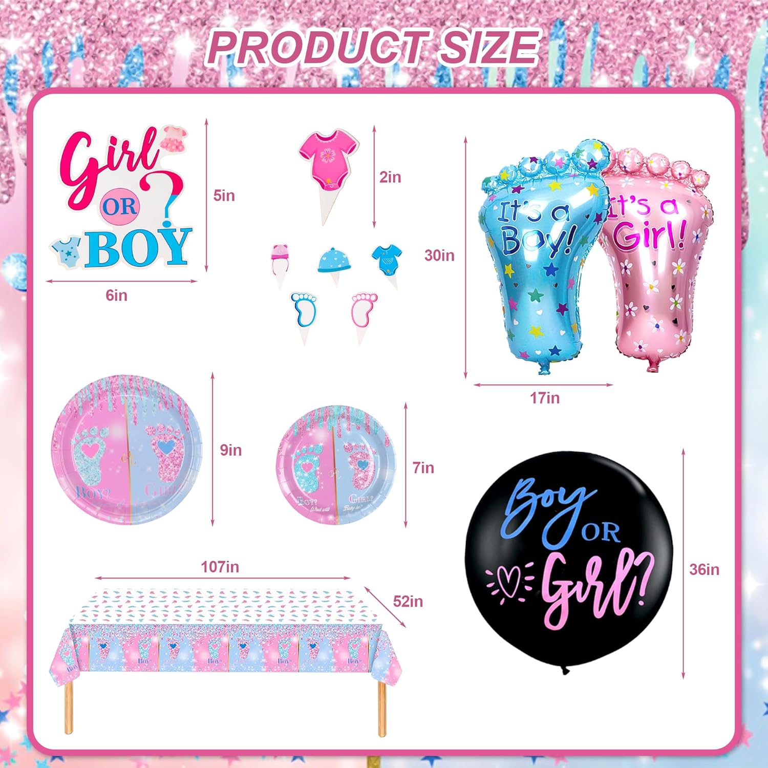 Boy Or Girl Gender Reveal Decorations Set