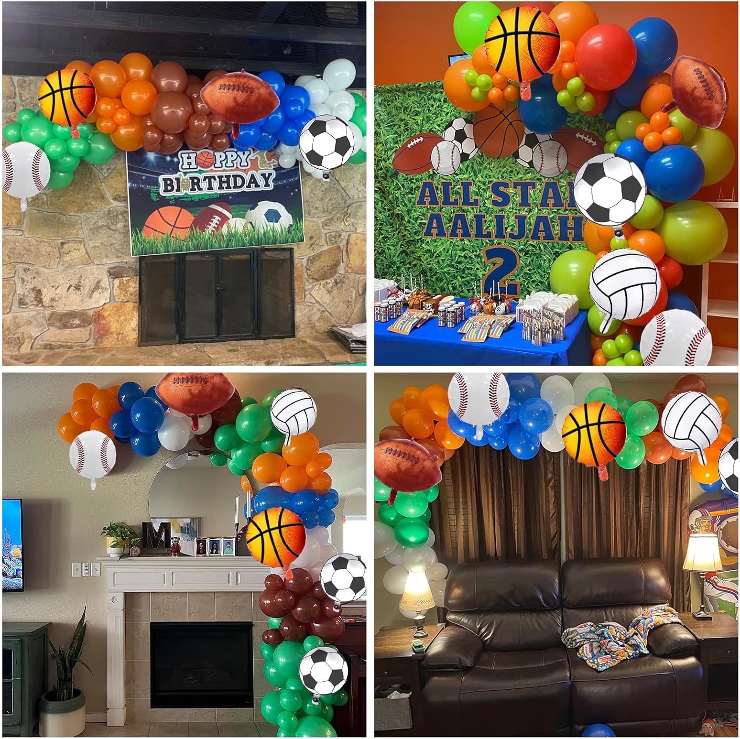 Jobkoo Sports Balloon Garland Kit 115Pcs Party Decorations