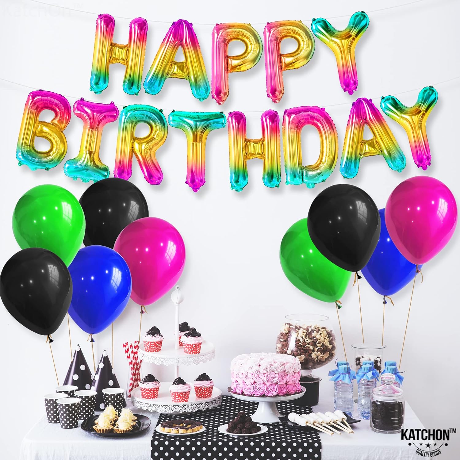 KatchOn Rainbow Happy Birthday Balloon Letters 16 Inch