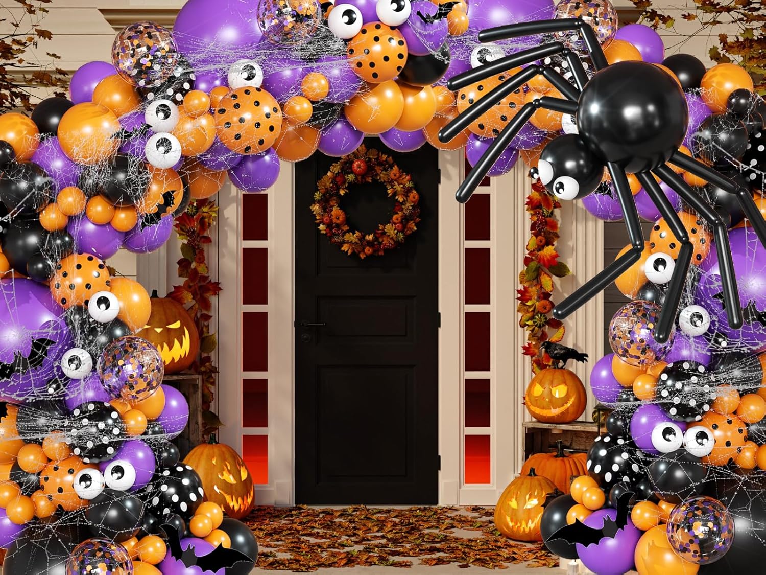 Halloween Balloon Decoration Kit with 132pcs Supplies