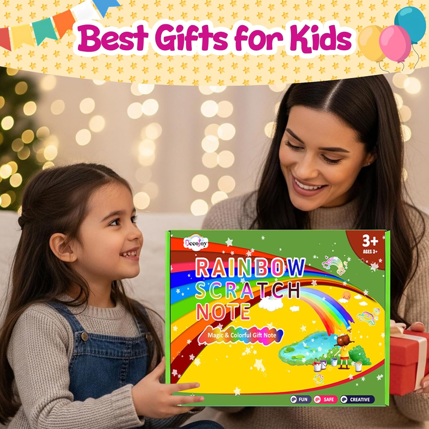 Decojoy Rainbow Scratch Art Party Favors for Kids 4-8 Years