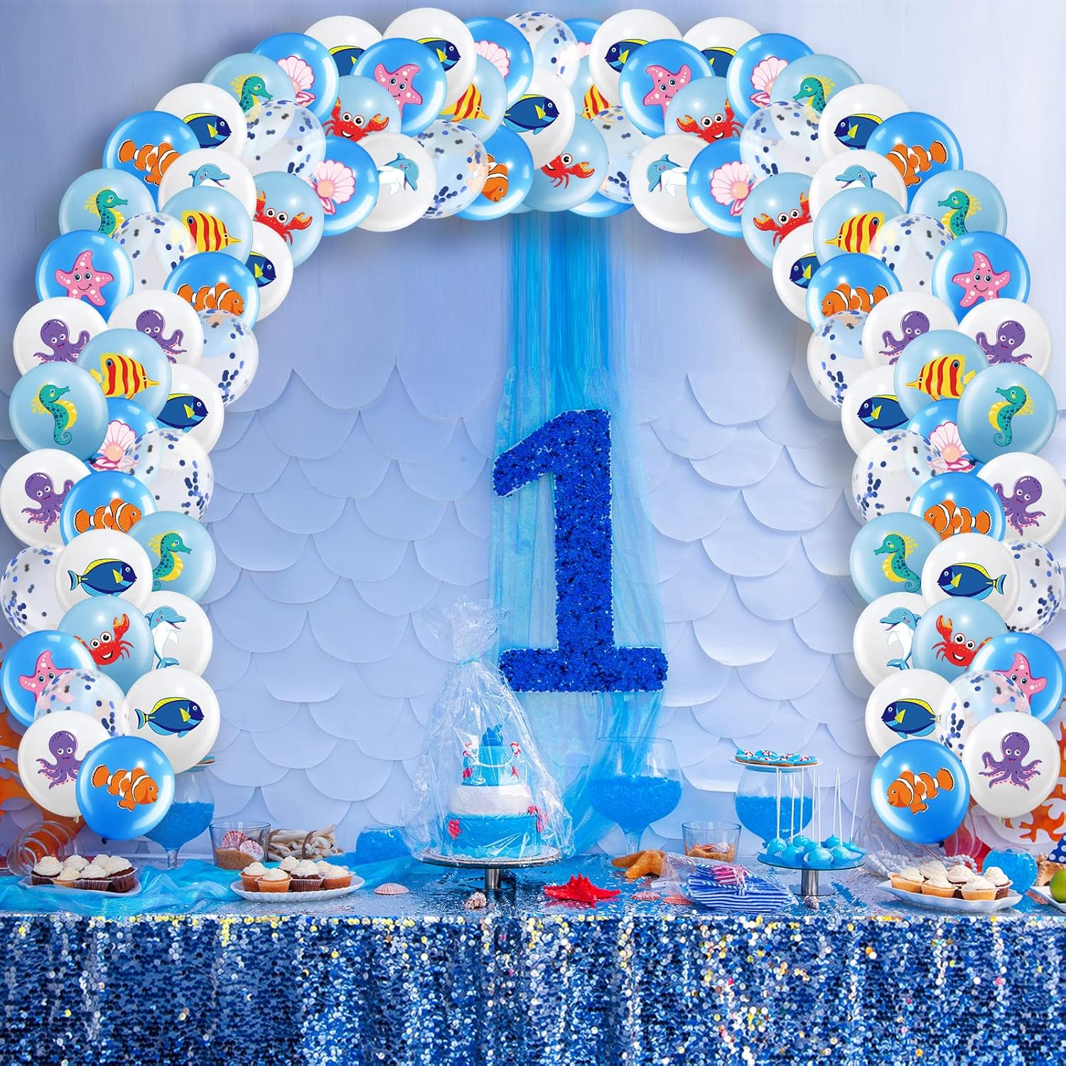 50 Pieces Ocean Theme Balloons Party Decorations