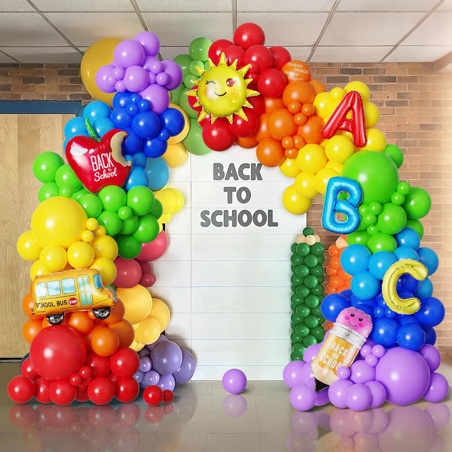 Welcome Back To School Balloon Arch Kit with 158Pcs Rainbow Balloons