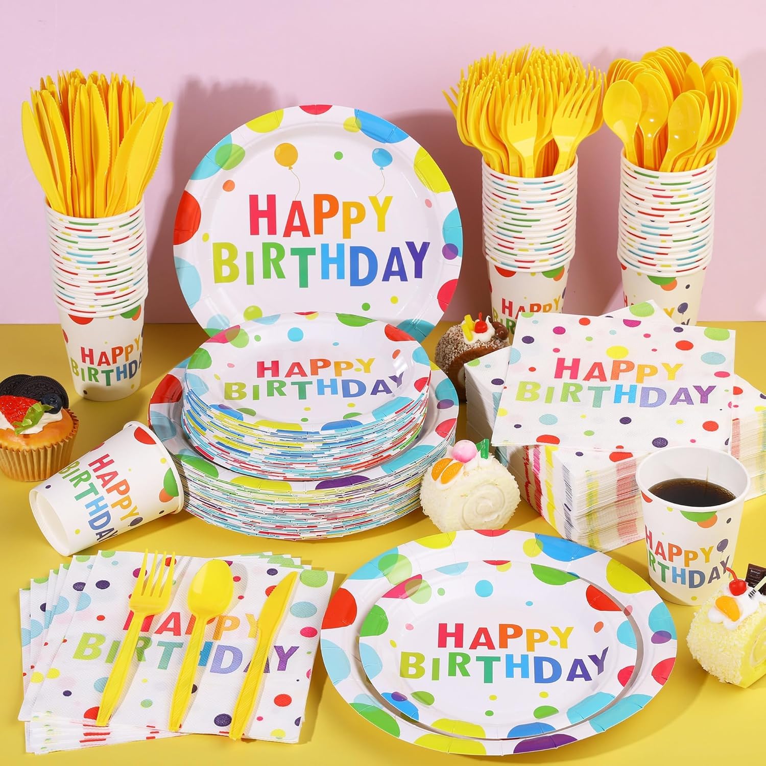 400 Piece Happy Birthday Party Supplies Set