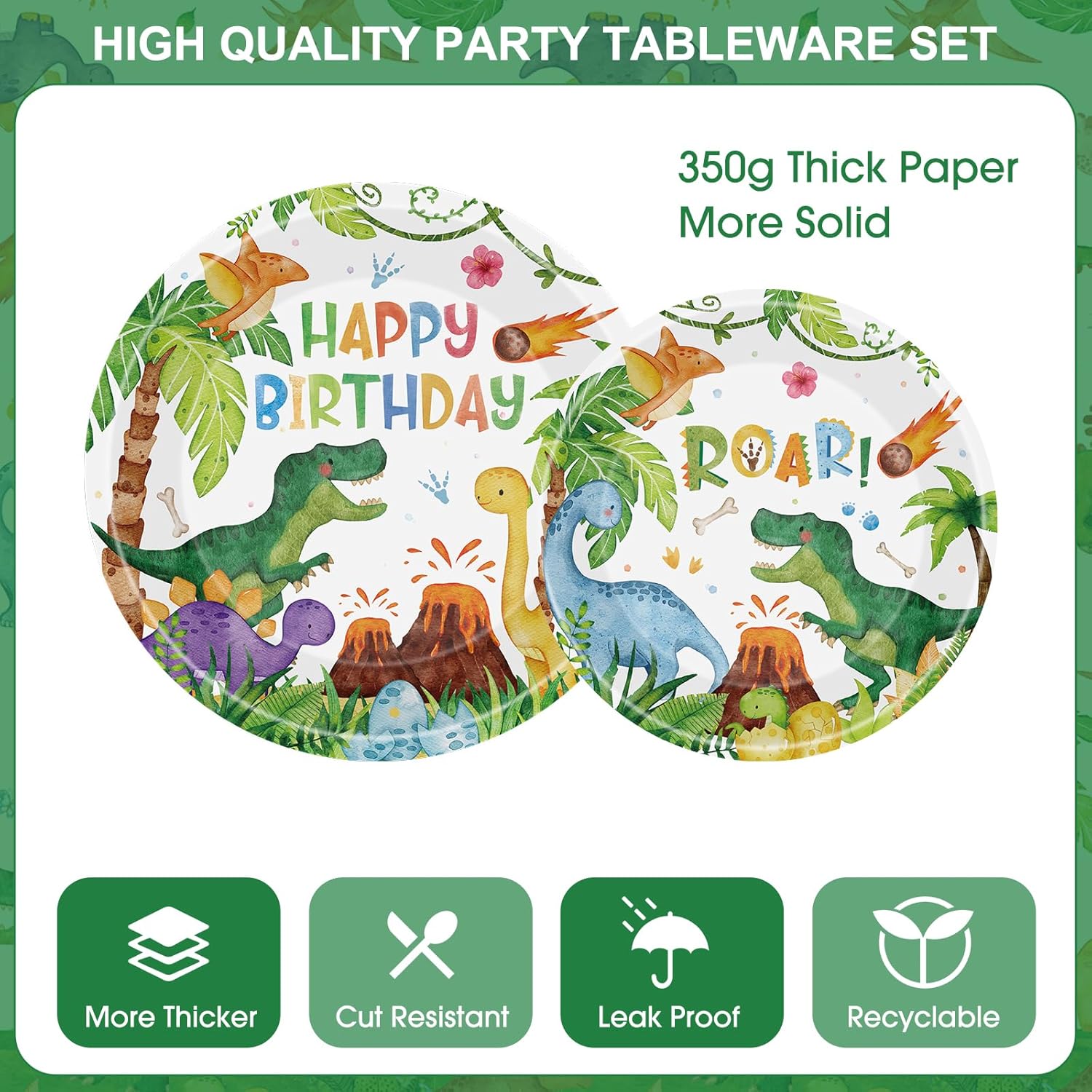 170 Pcs Dinosaur Birthday Decorations Set
