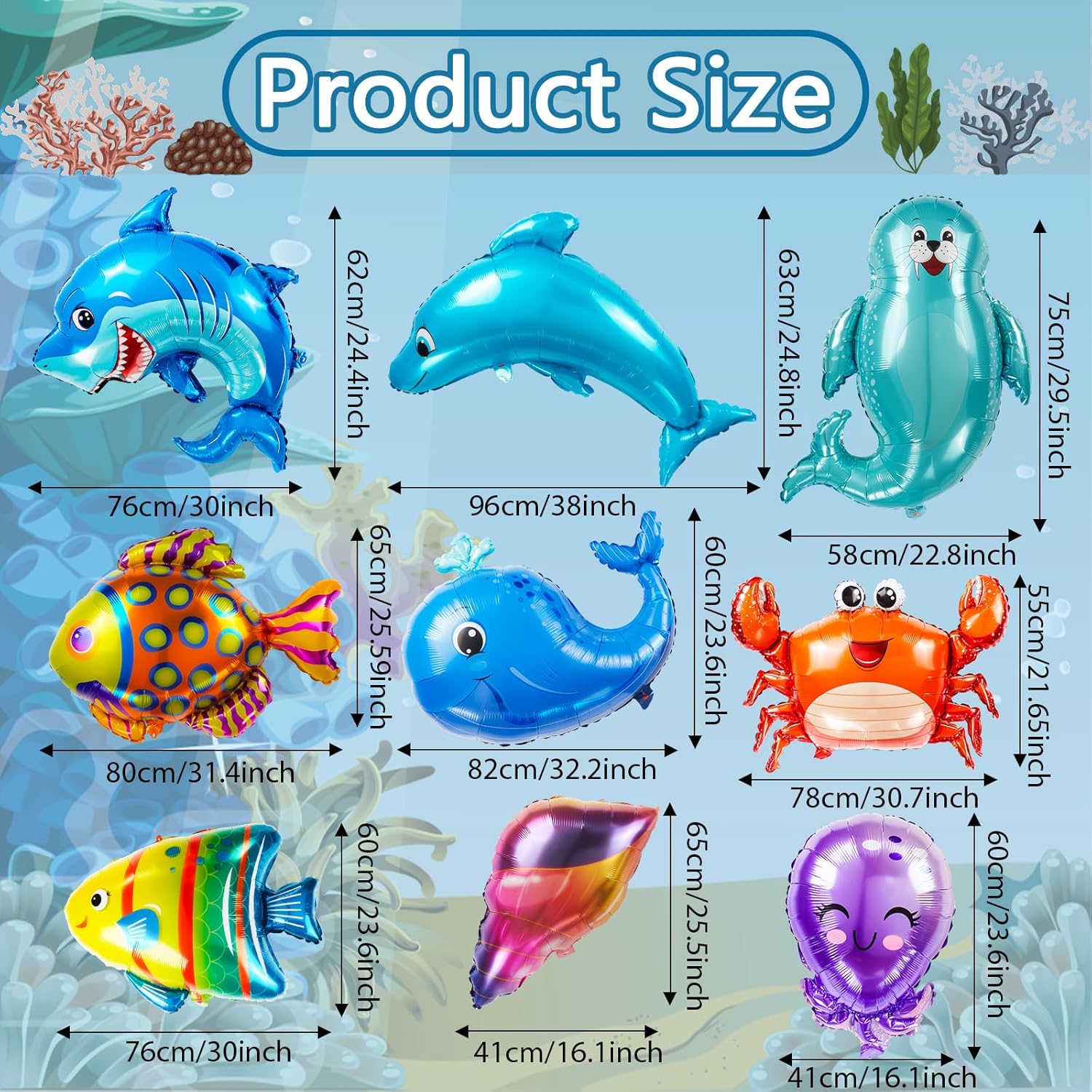 Sea Animal Balloons for Under the Sea Party Decorations