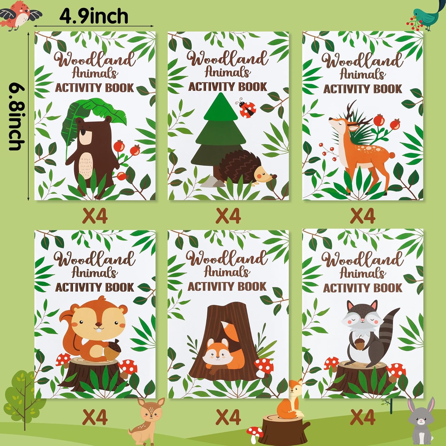 Dvbonike 24Pcs Woodland Animals Activity Books for Kids