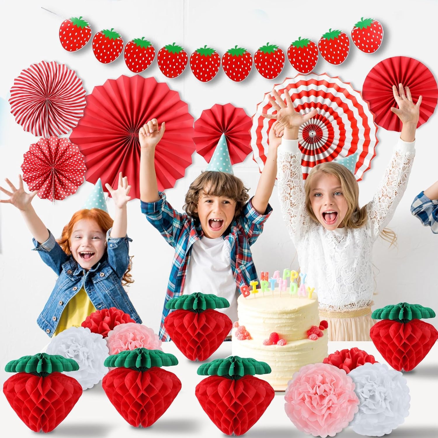 Strawberry Themed Party Decorations Set