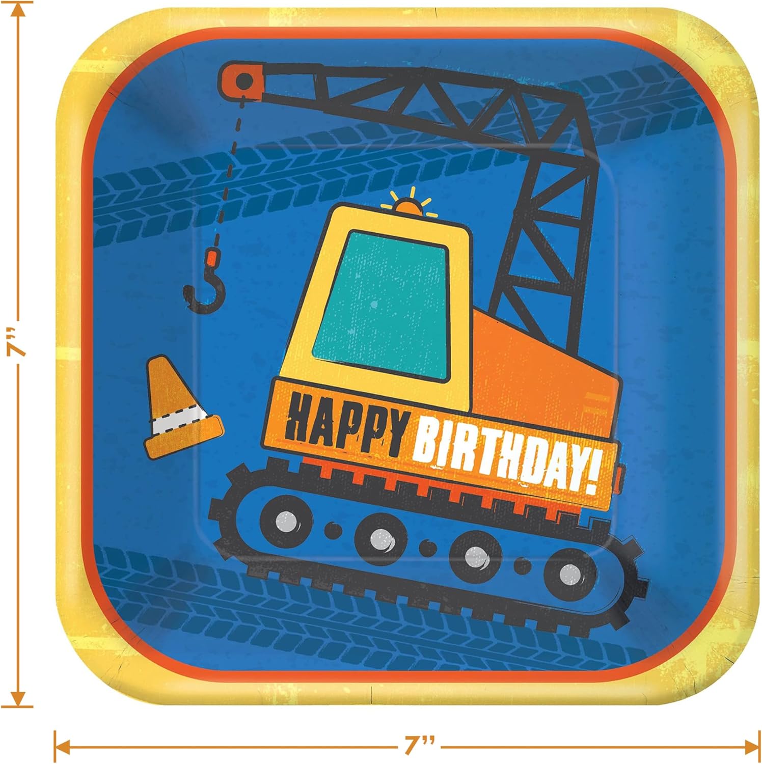 Construction Party Supplies Happy Birthday Blue Digger Plates Napkins Set