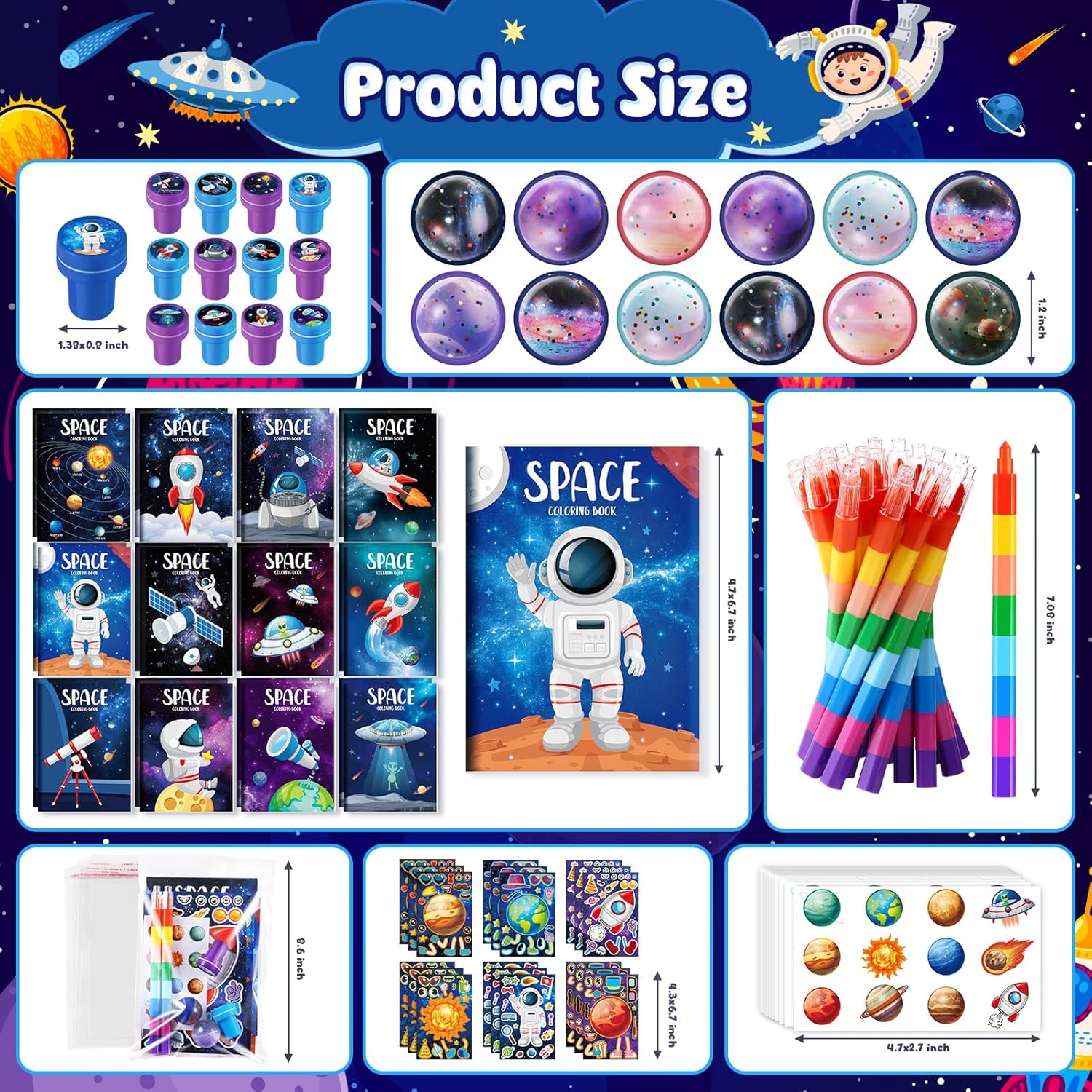 BenLouis 84Pcs Outer Space Party Favors Set