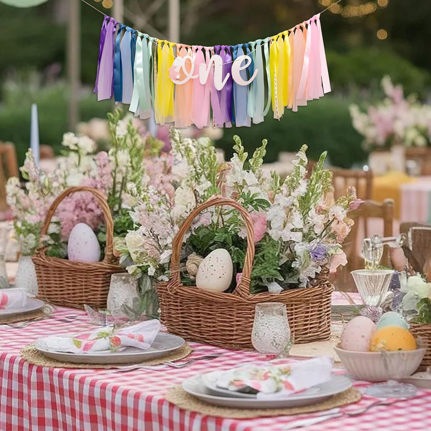 Bunny One Highchair Banner for First Birthday Decor