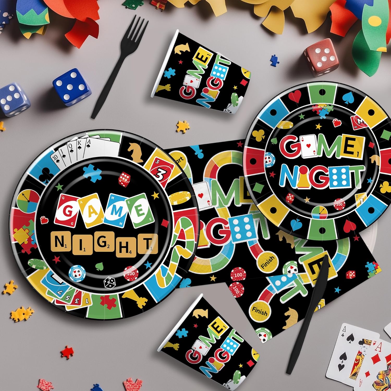 Family Game Night Party Decorations Set of 24