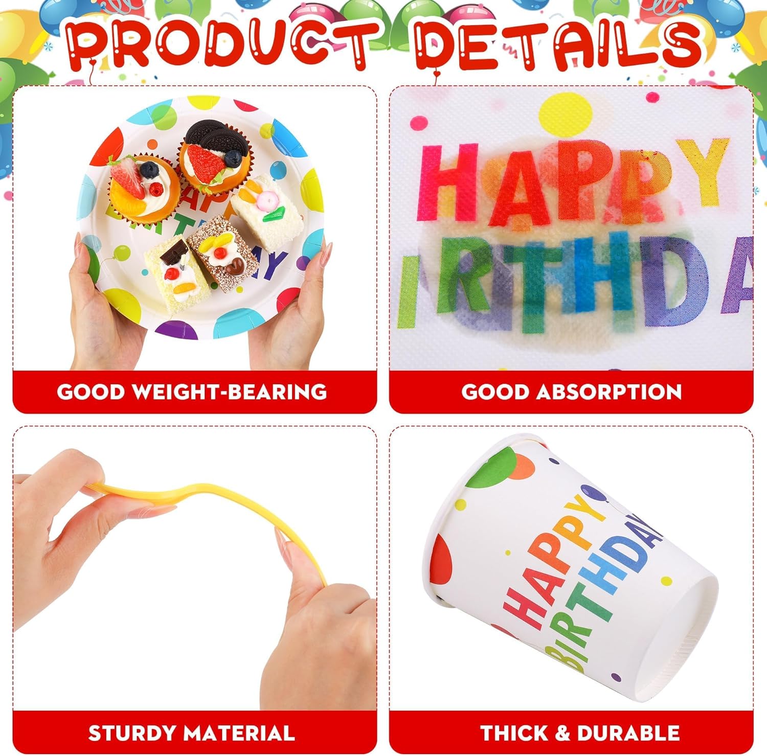 400 Piece Happy Birthday Party Supplies Set