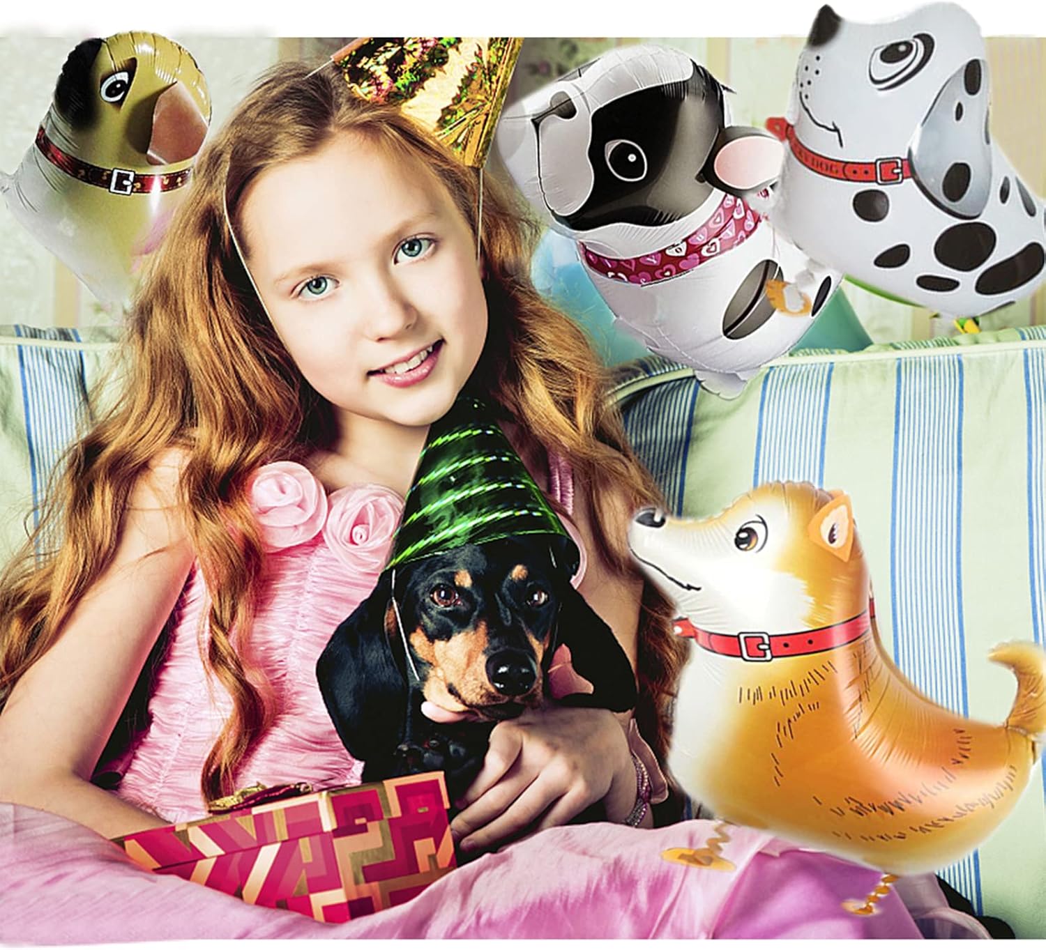 SOTOGO 14 Piece Dog Balloon Set for Parties and Birthdays