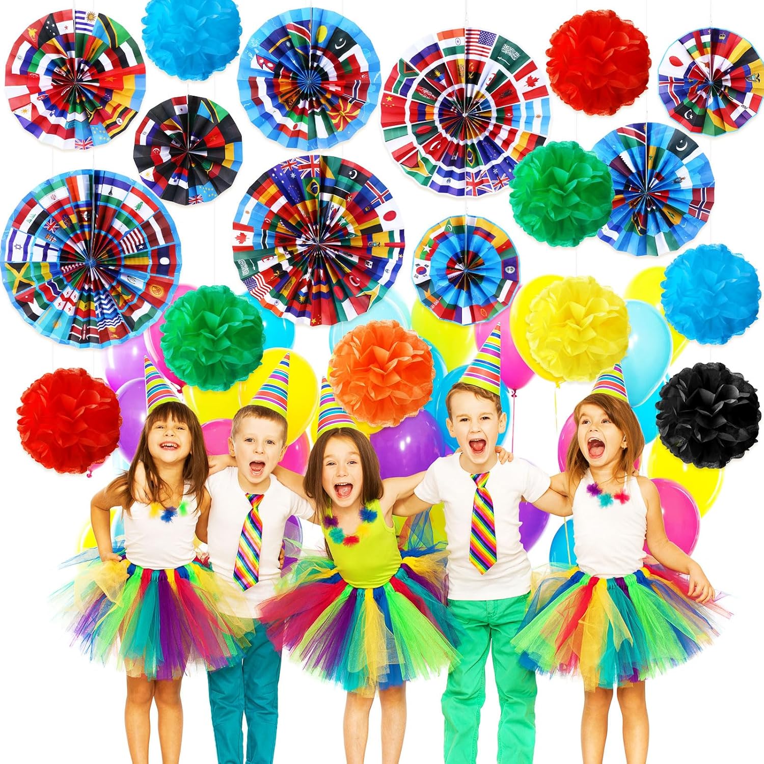 Outus 21 Pcs International Flags Classroom Decorations