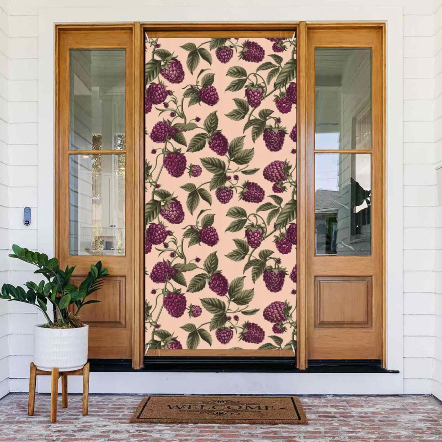 Raspberry Vine Door Banner Cover Decor