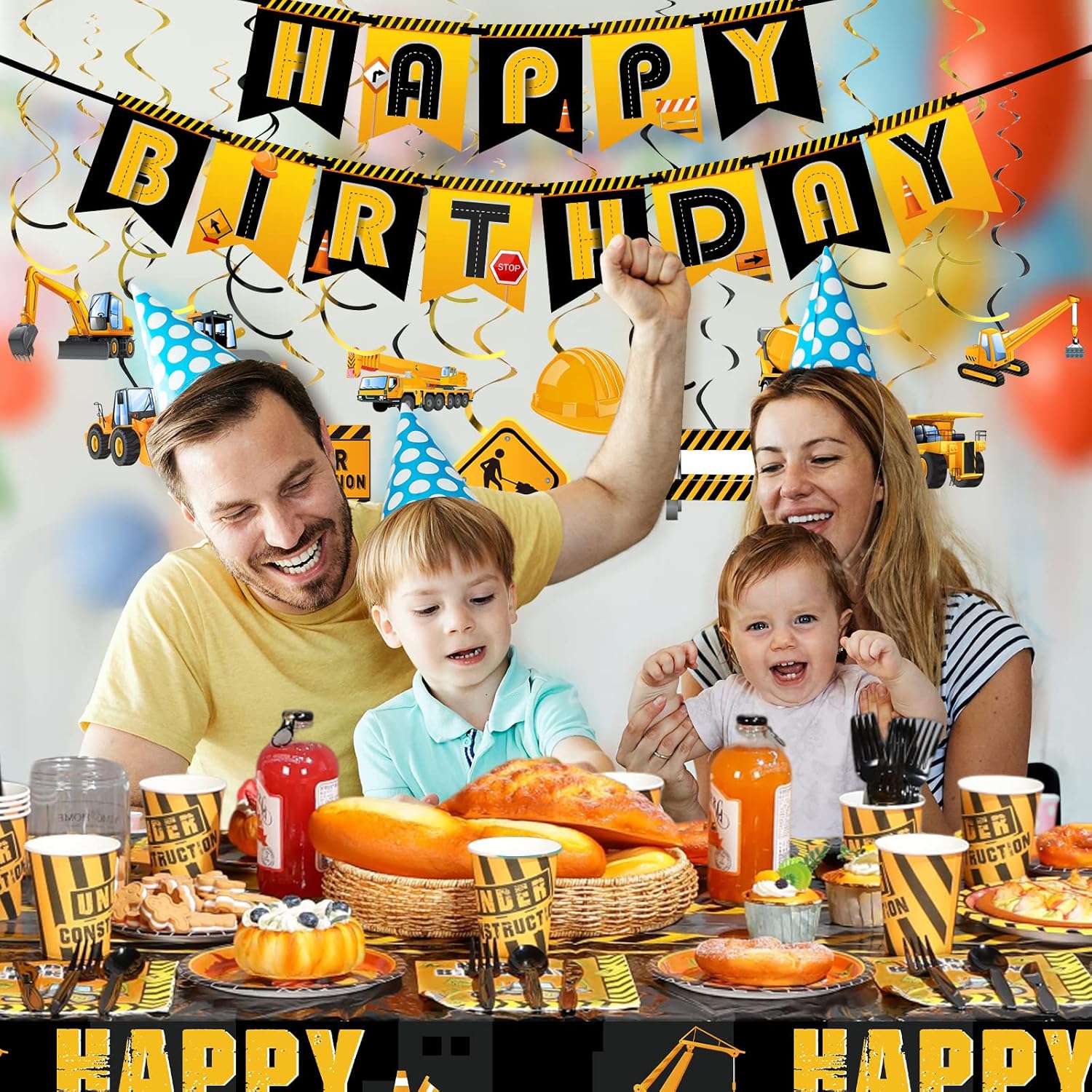 Ctosree 179 Piece Construction Birthday Party Set for Boys