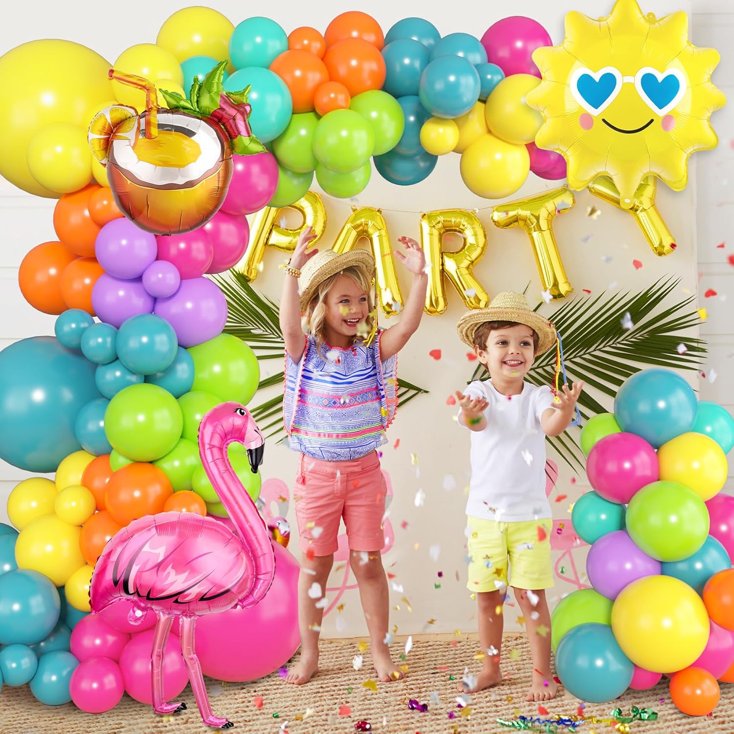 164Pcs Tropical Balloon Arch Kit for Parties