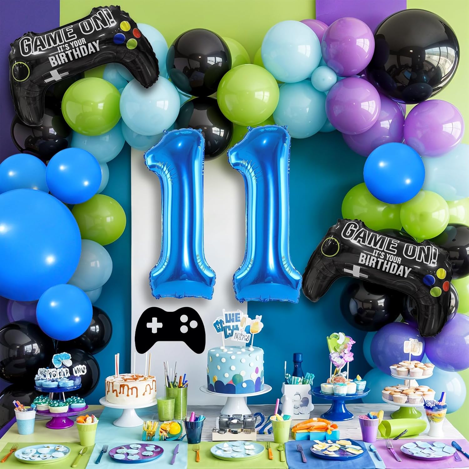 11th Birthday Game Balloons Arch Kit