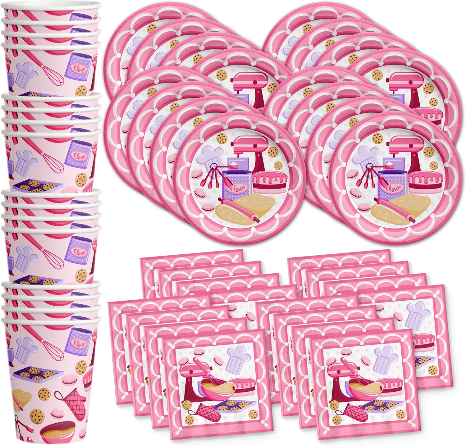Little Baker Birthday Party Supplies Set for 16 Guests