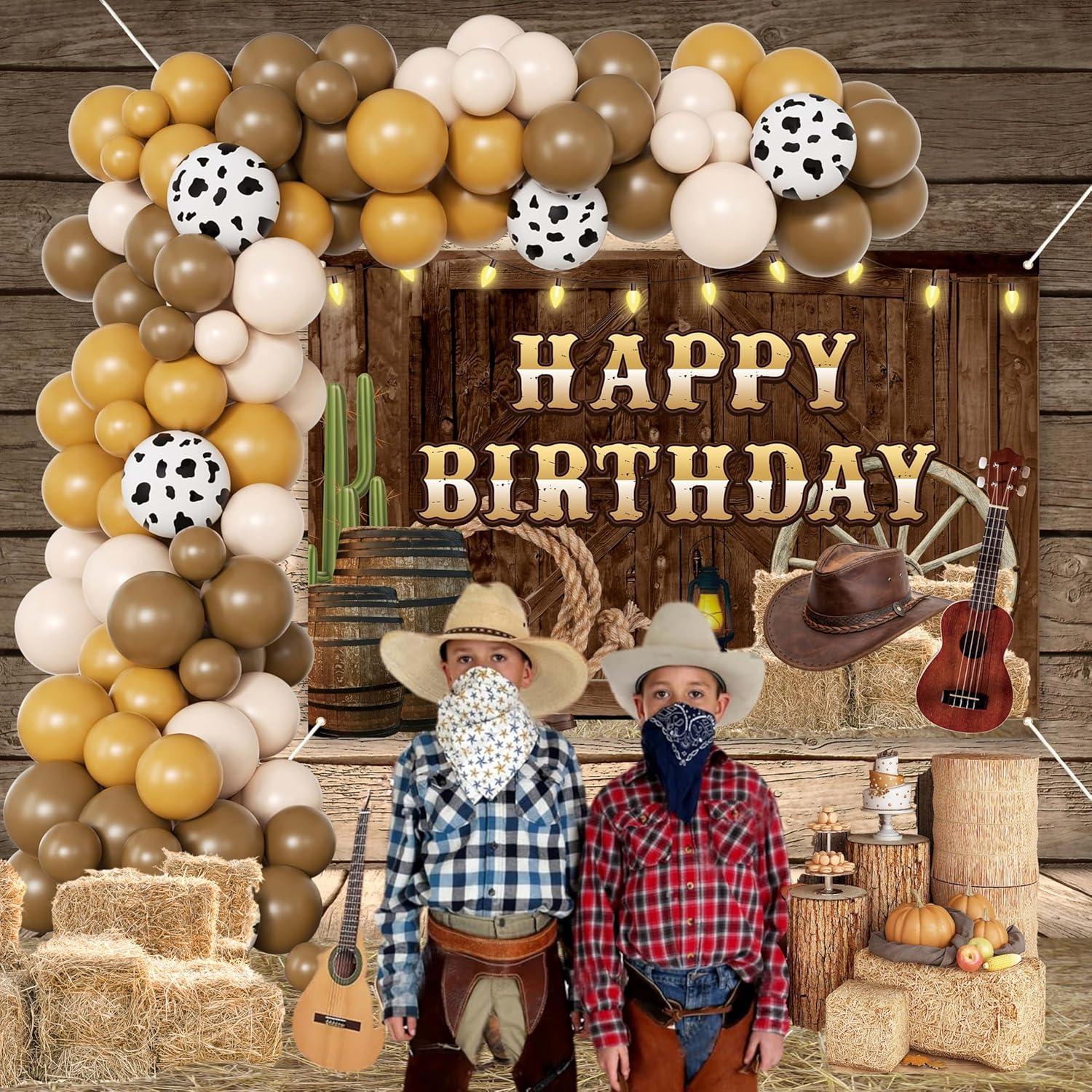 Wild West Cowboy Birthday Decorations Balloon Arch Garland Set