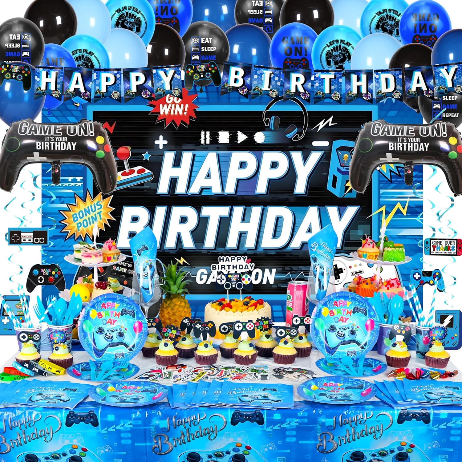 VOFGODI Boys Birthday Party Decorations Set Blue
