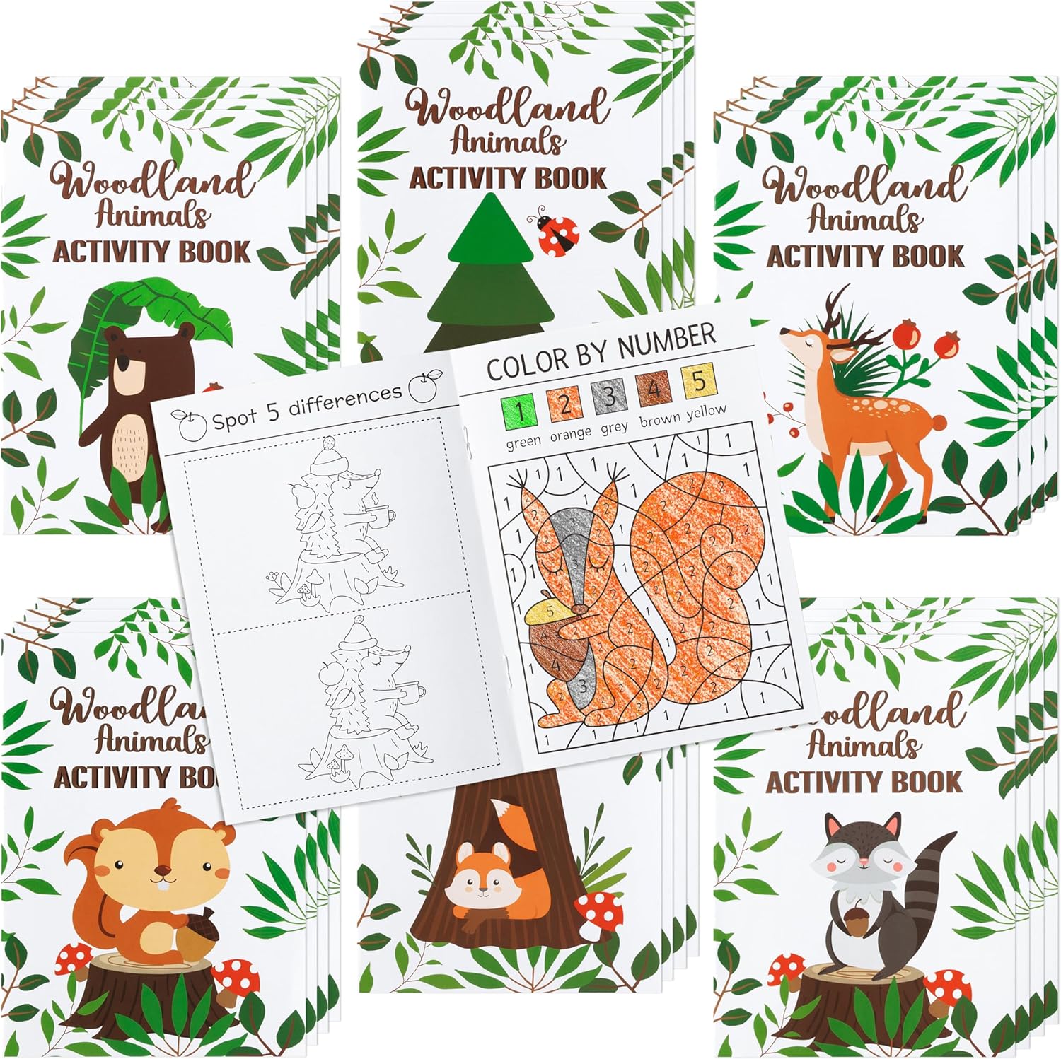 Dvbonike 24Pcs Woodland Animals Activity Books for Kids