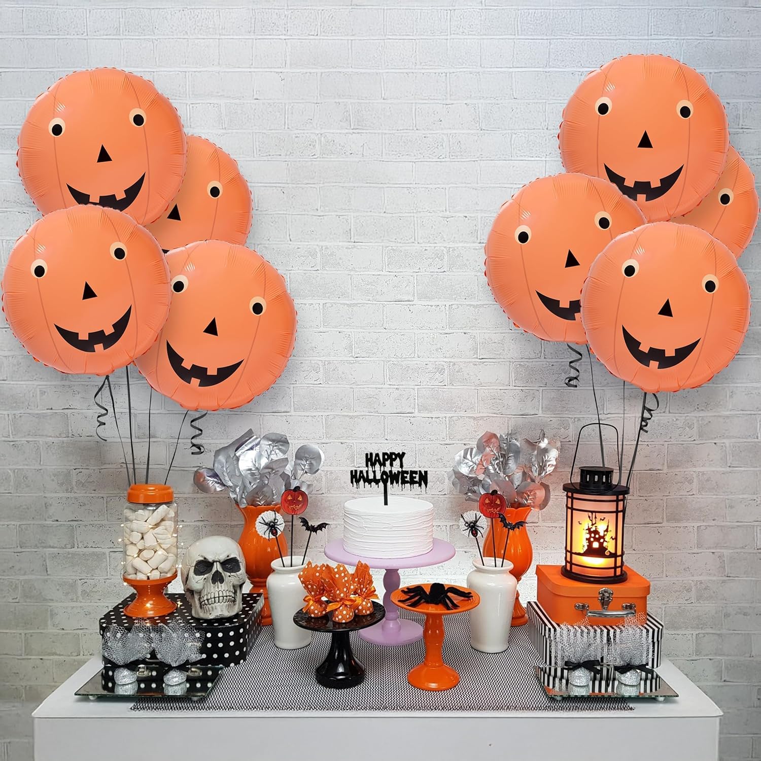 Cheerland 8pc Pumpkin Foil Balloons Halloween Decor