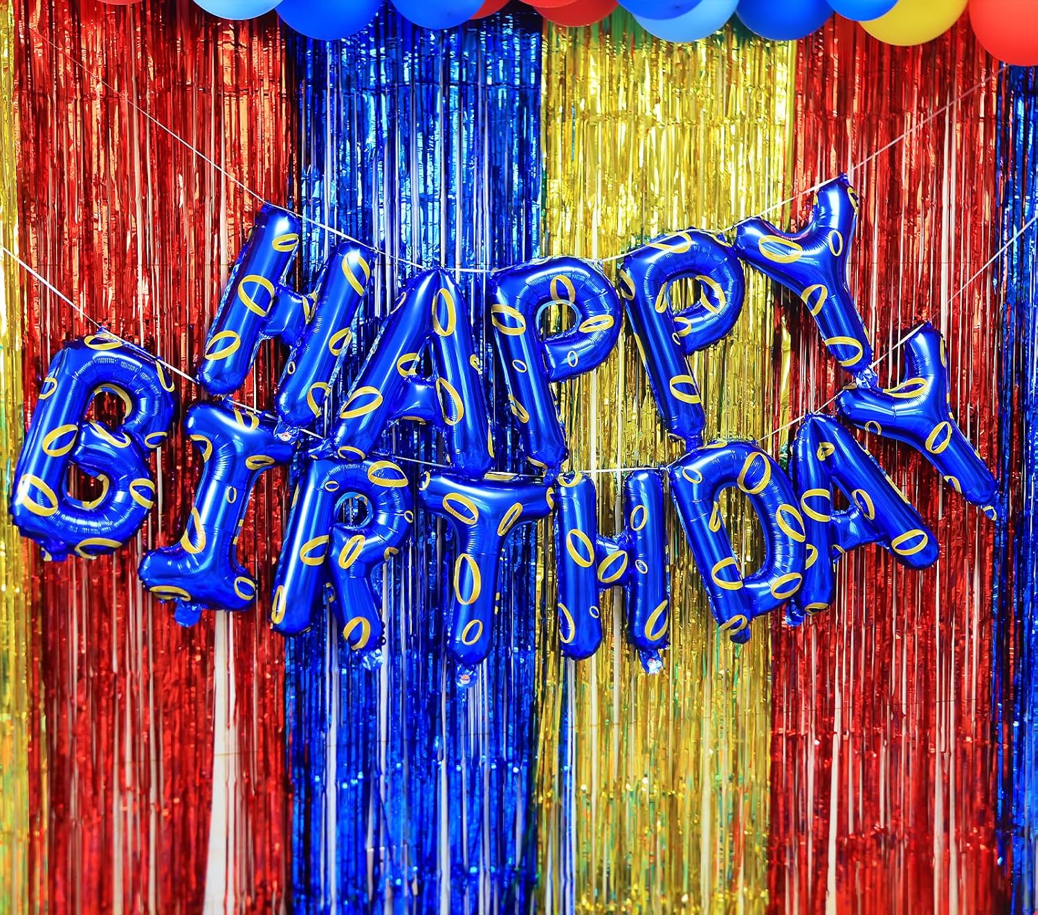 Cartoon Blue Hedgehog Birthday Banner Decorations