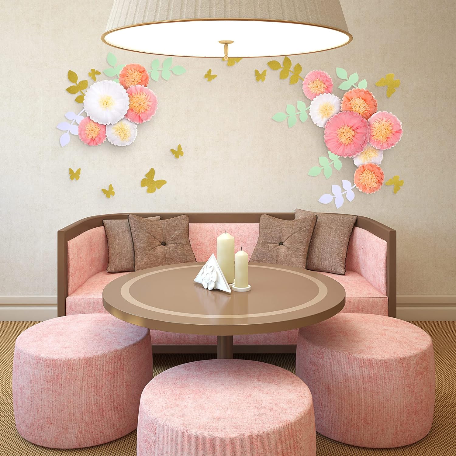 Dilunave 30 Piece Tissue Paper Flowers Decor Kit