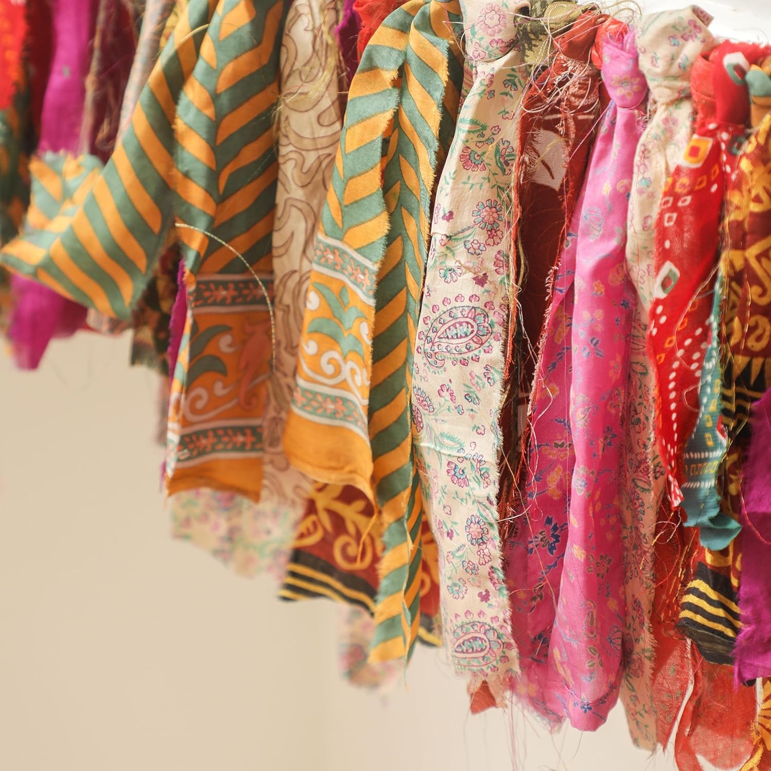Desi Favors Indian Fabric Christmas Garland Bunting 65 FT