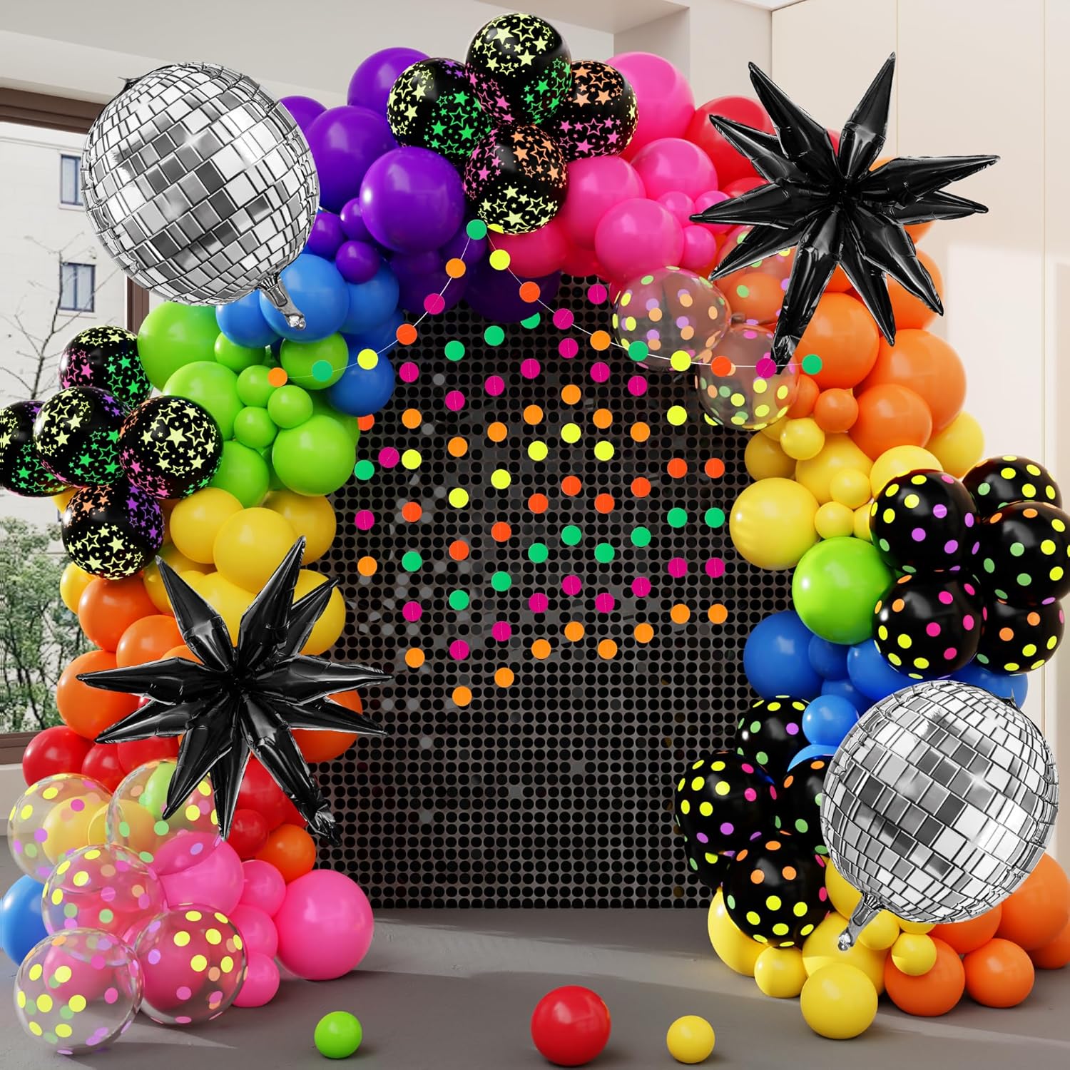 Amandir Neon Glow in the Dark Party Decor Kit